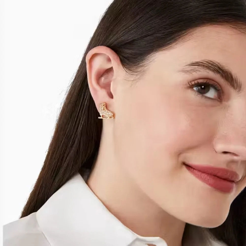 Kate Spade Snow Day‎ Ice Skate Stud Earrings NWT